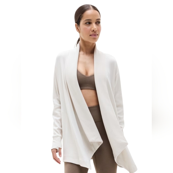 Athleta Sweaters - Athleta Pranayama Restore Rib Wrap Color: Bone Rib Size LP Nirvana Soft Fabric